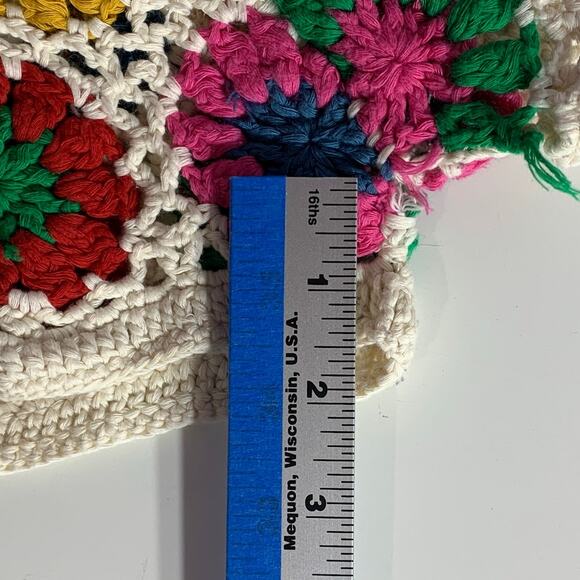 Farm Rio Multi Circles Crochet Shorts Size M Cream Cotton Floral Vibrant Boho - Picture 9 of 12